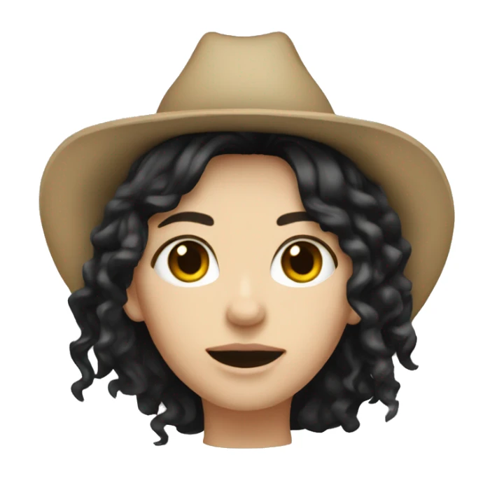 Black hair pale skin cowgirl  sticker