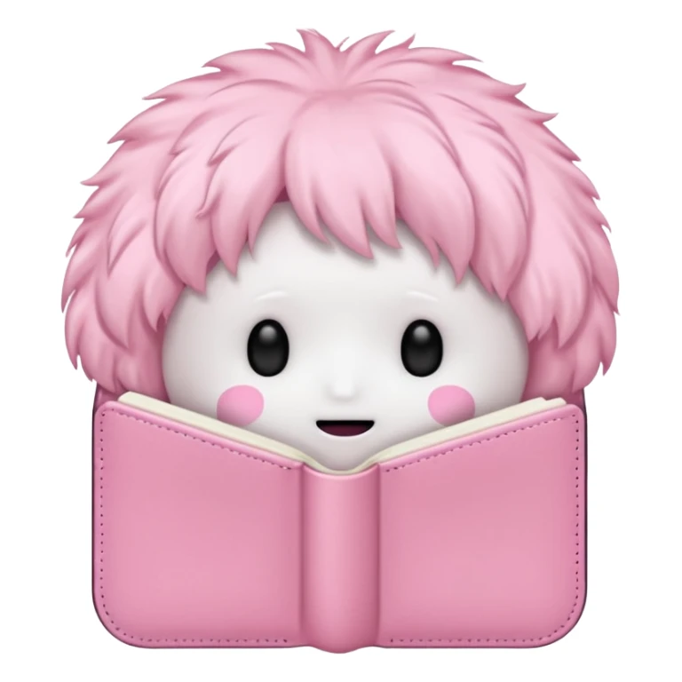 pink diary, no face, girly, fluffy, light pink  sticker