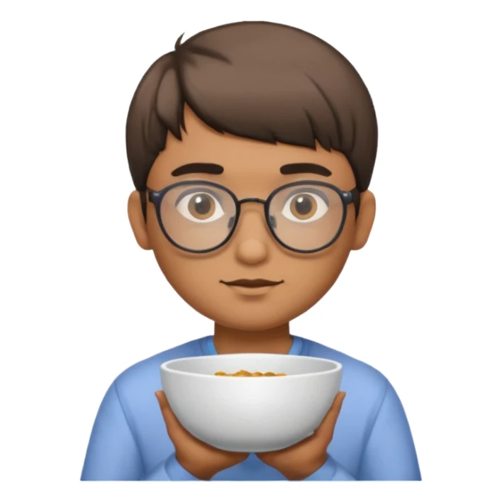 Indian guy with glasses and a bowl cut sticker