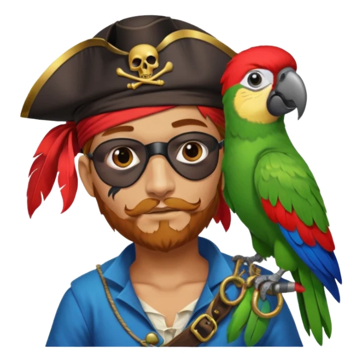 pirate and parrot sticker