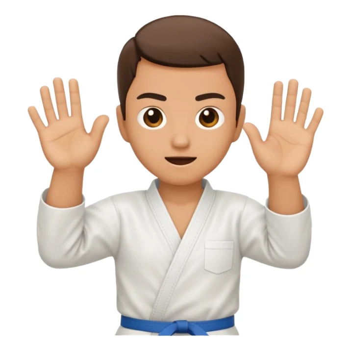 hand emoji in a karate chop pose, palm flat, fingers together, dynamic motion sticker