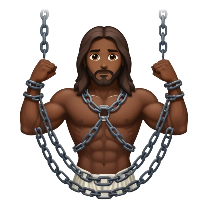 Dark skin christ Jesus in chains sticker
