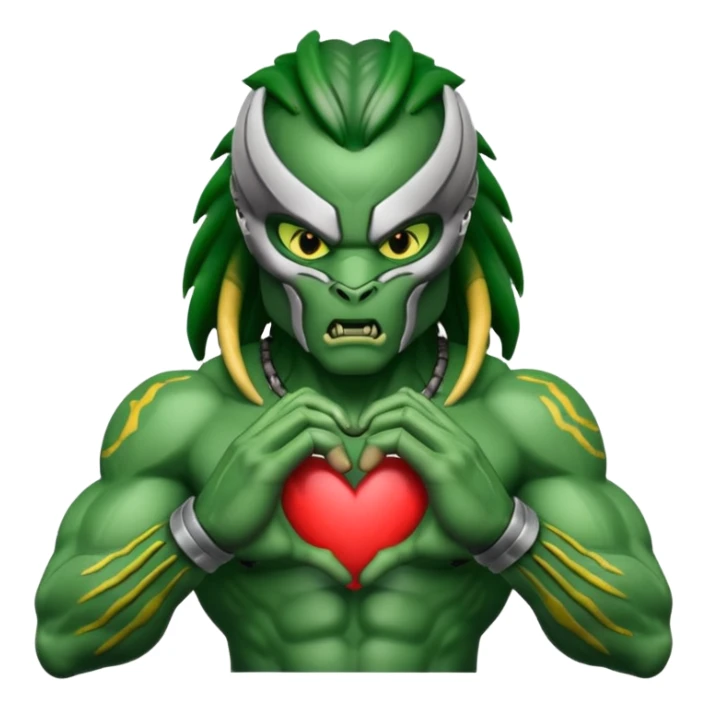 predator making heart sign with hands sticker
