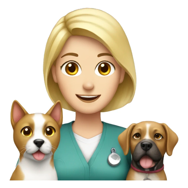Blonde vet with cat and dog sticker