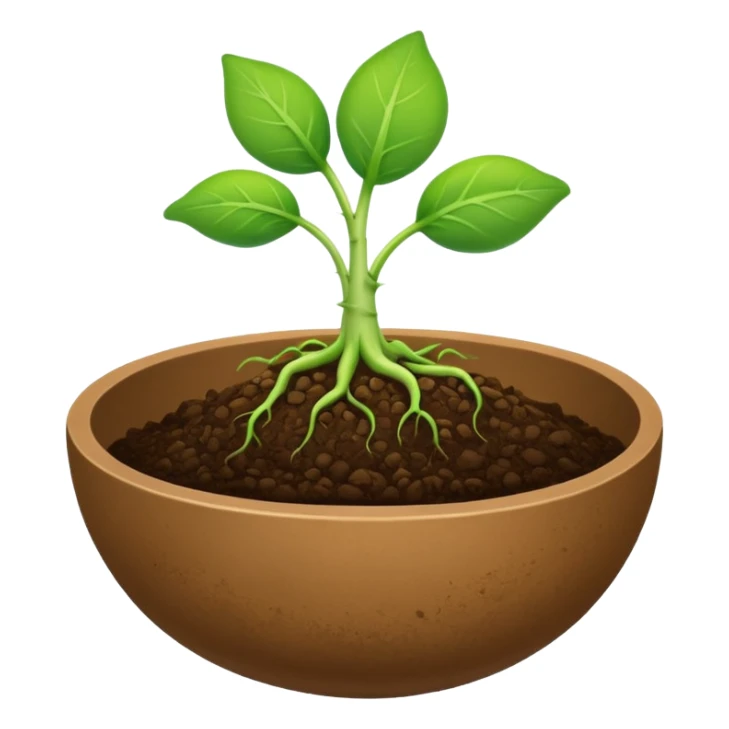 There should be soil under the sprout in the shape of an overturned bowl. sticker