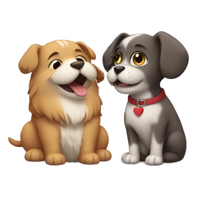 Dog and cat in love sticker