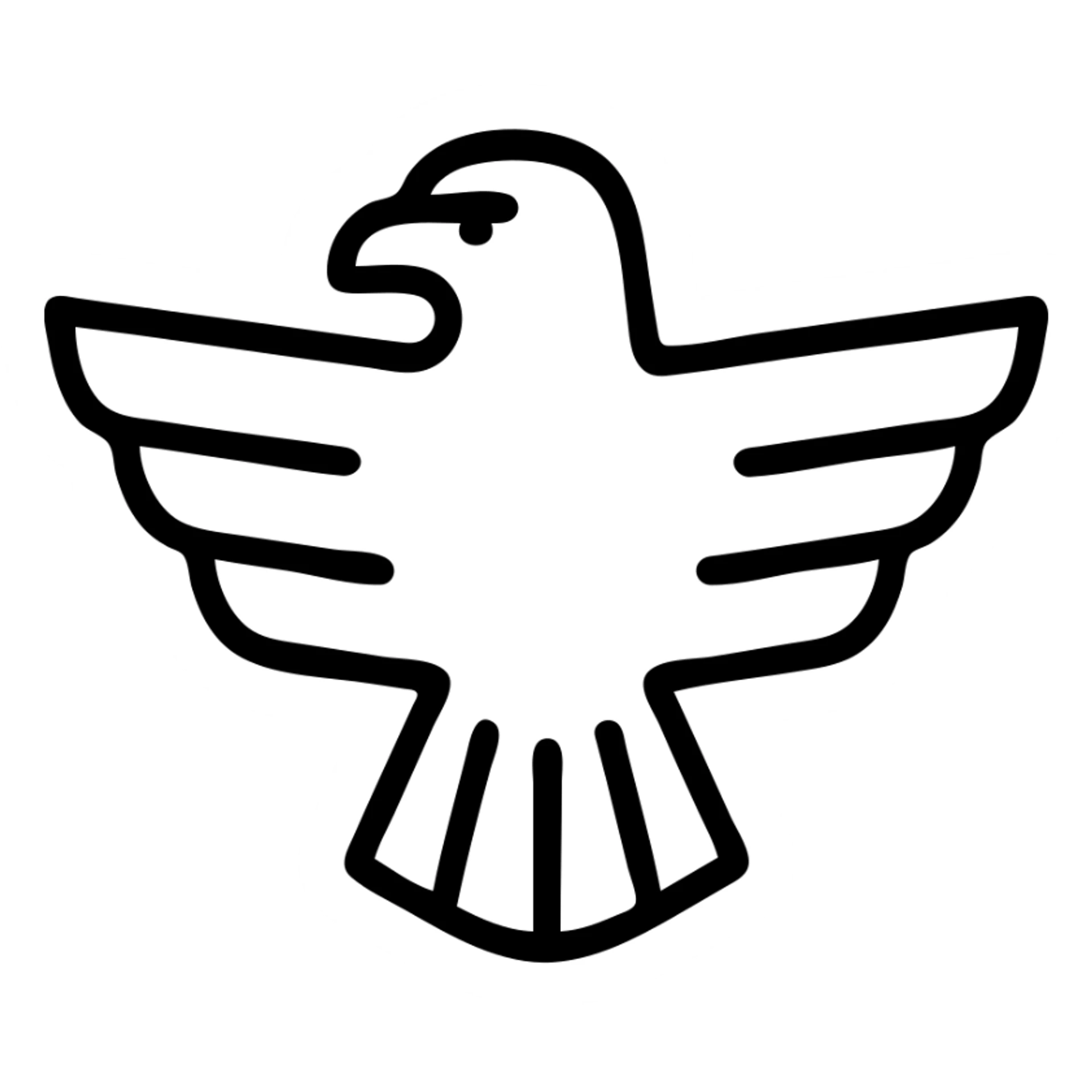 minimalist eagle icon, sleek silhouette, strong contrast, no background sticker