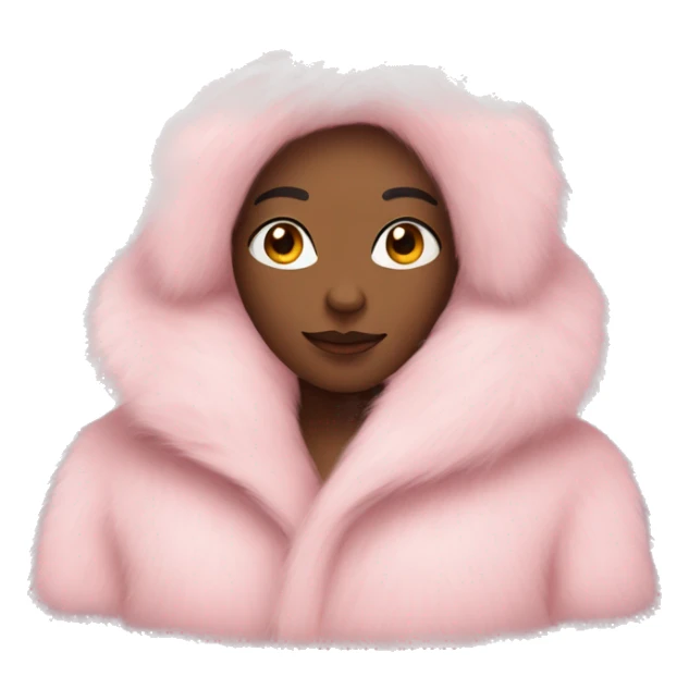 Pastel pink fur coat sticker
