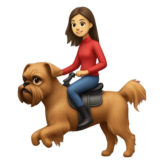 Girl riding on a Brussels griffon  sticker