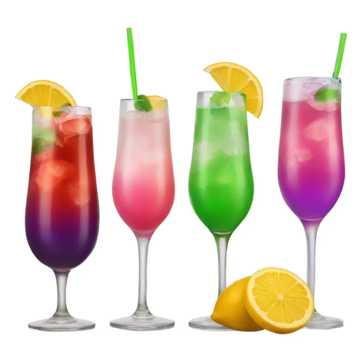 Drink purple green red yellow pink cocktail sticker