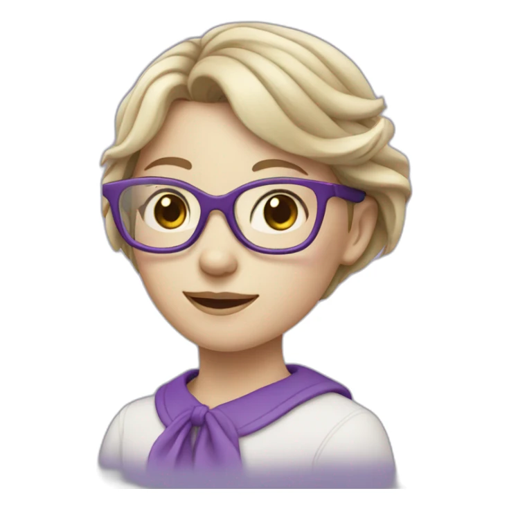 girl with glasses dressed in purple with pale skin sticker