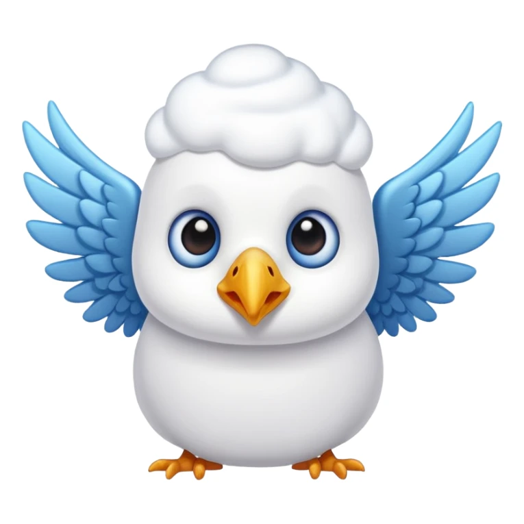 Marshmallow with wings eyes and a beak sticker