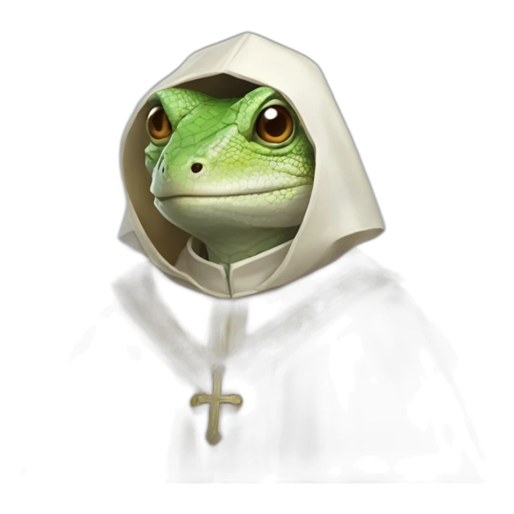 Lizard wearing zucchetto and pope robe sticker