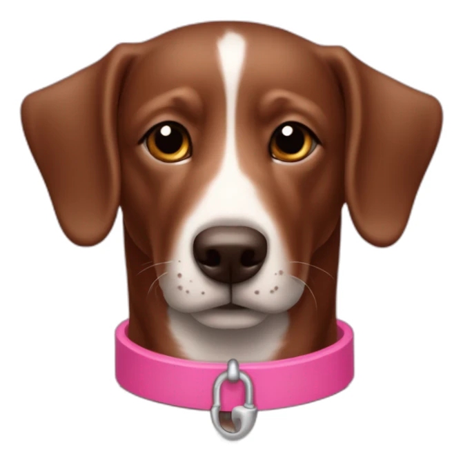 Perro salchicha de color marron con collar rosa y en su dije que diga “Luli” sticker