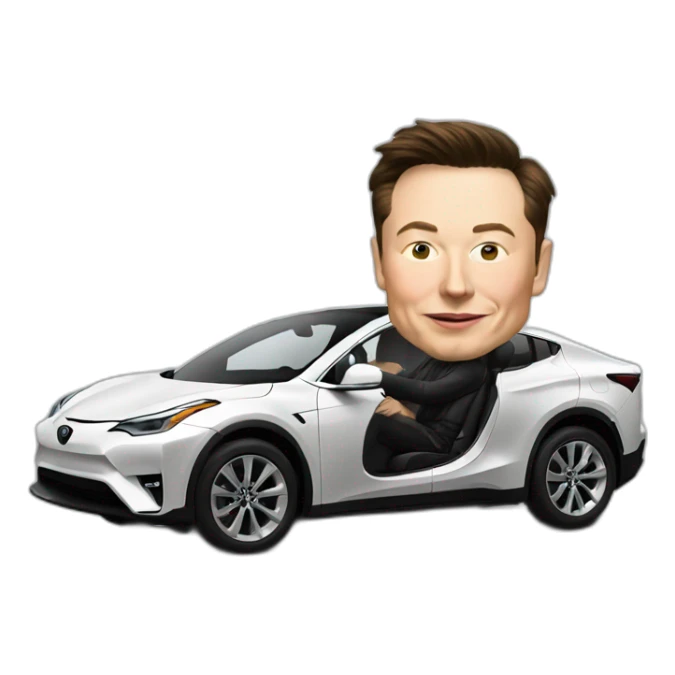 Elon Musk driving Toyota sticker