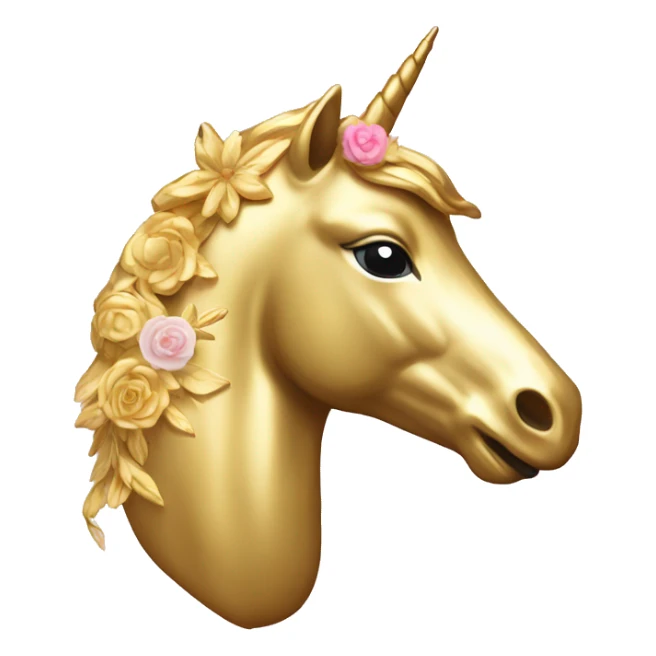 Gold unicorn with floral pattern on it pretty feminine sticker