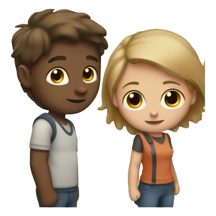 A boy and girl together  sticker