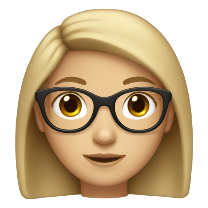 light skinned girl with black glasses and light brown hair sticker