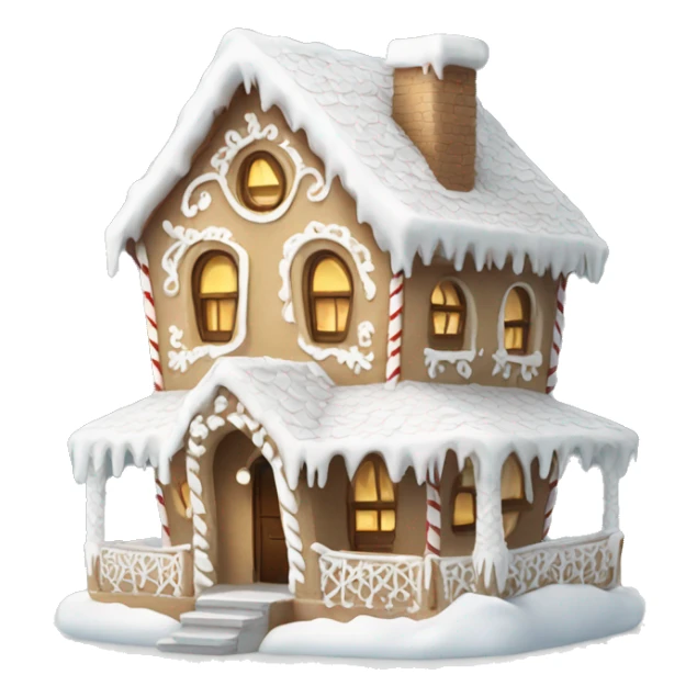 Cosy white gingerbread house  sticker