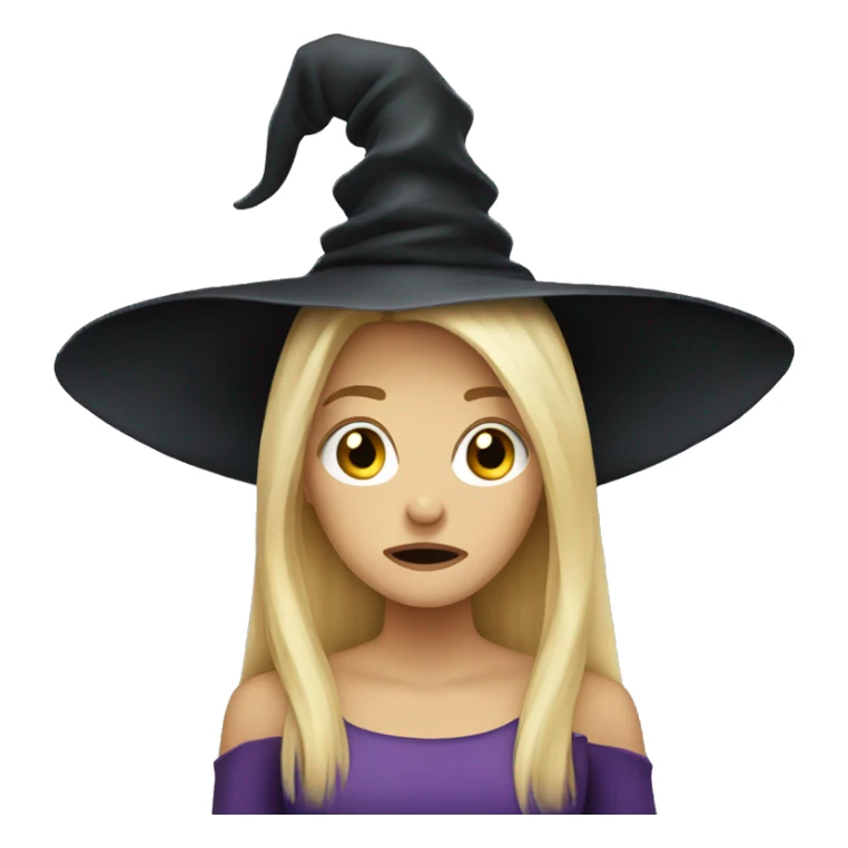 witch hat blonde long hair very crying sticker