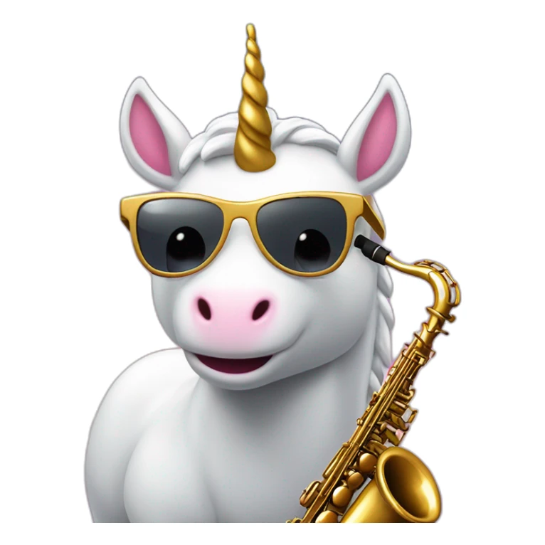 If unicorns were real, and every time it rained, they would descend from the clouds, wearing sunglasses and playing jazz music on tiny saxophones sticker