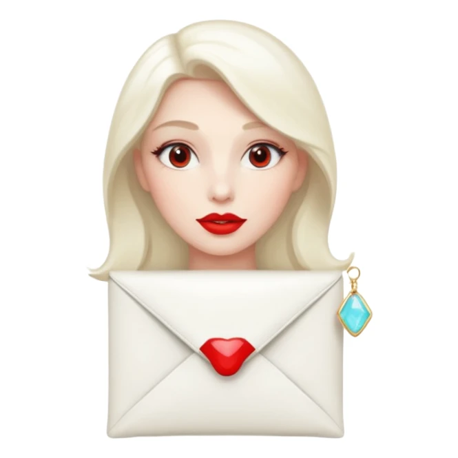 a beautiful loving  on it lipstick white opal envelope sticker