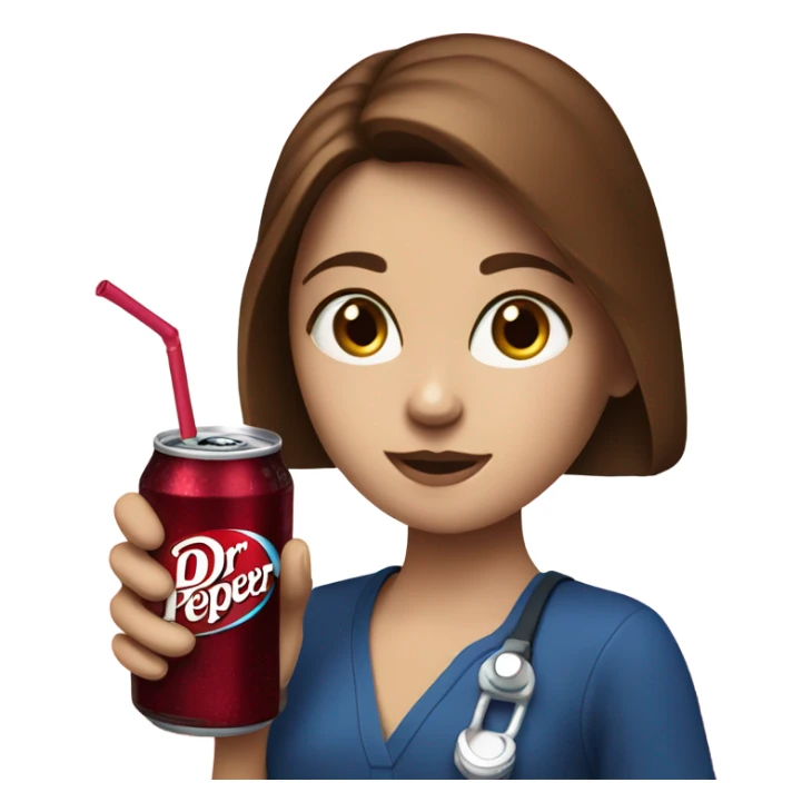 Drinking dr pepper cherry flavoured Brown hair girl blue eyes sticker