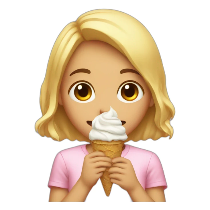 Girl crying with ice cream in a hands  sticker