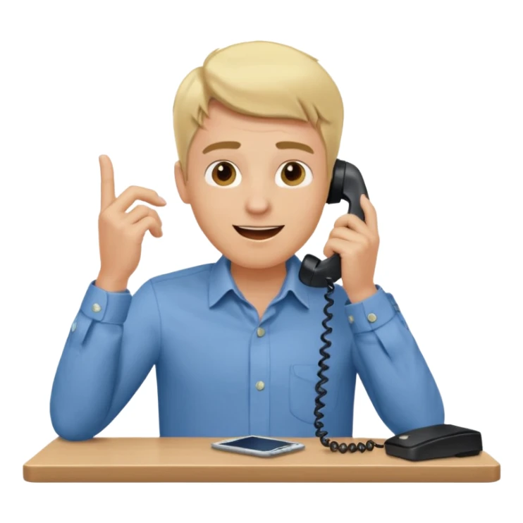 office-boss-excited-phone-desk-blonde-man sticker