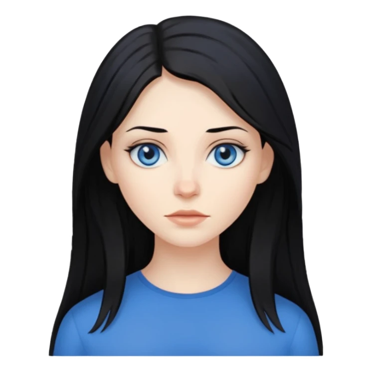 white woman with choppy long black hair sticker