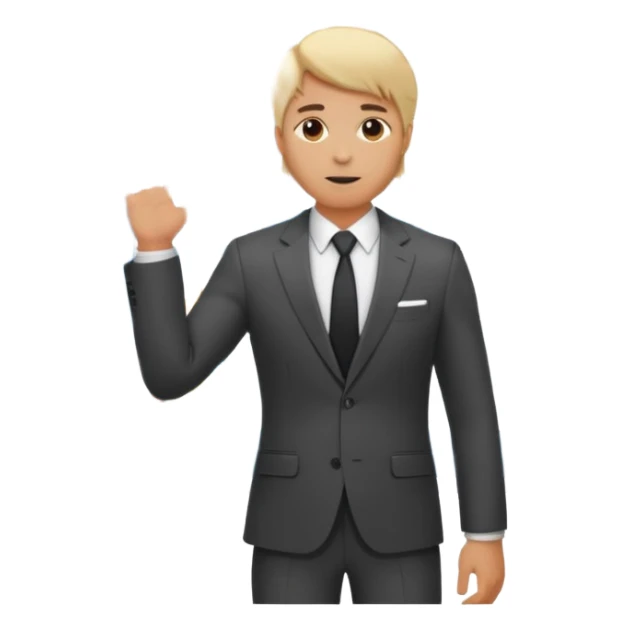 silhouette of a light-haired man standing next to a project board sticker