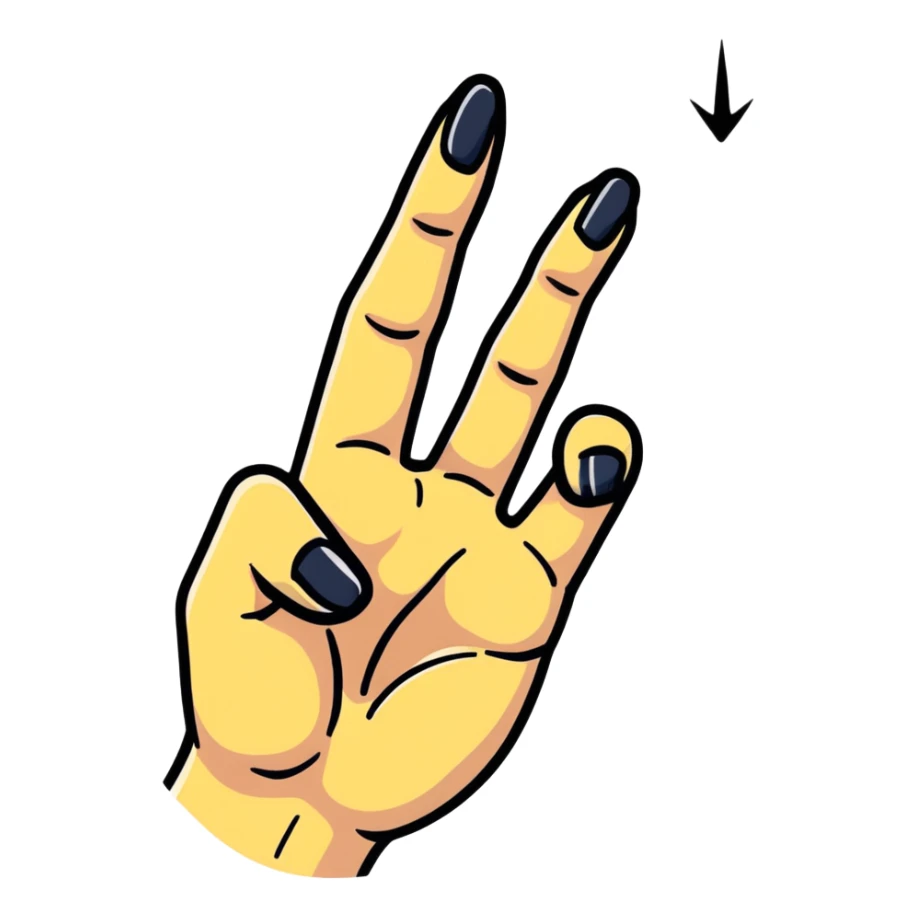 Realistic hand with sign of horns sticker