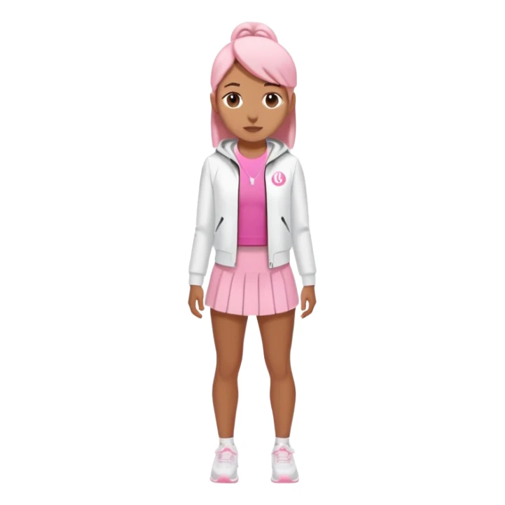 Lululemon pink shirt and short white jacket and white skirt  sticker