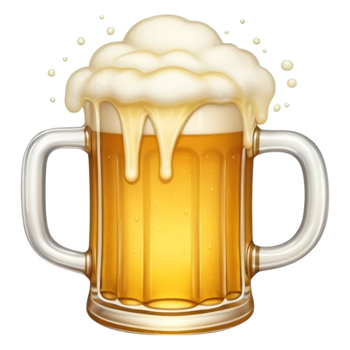 A frothy mug of golden beer with foam overflowing sticker