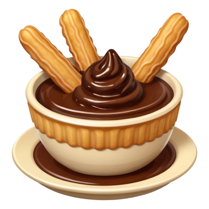 mini churros with chocolate and matching topping in a bowl sticker