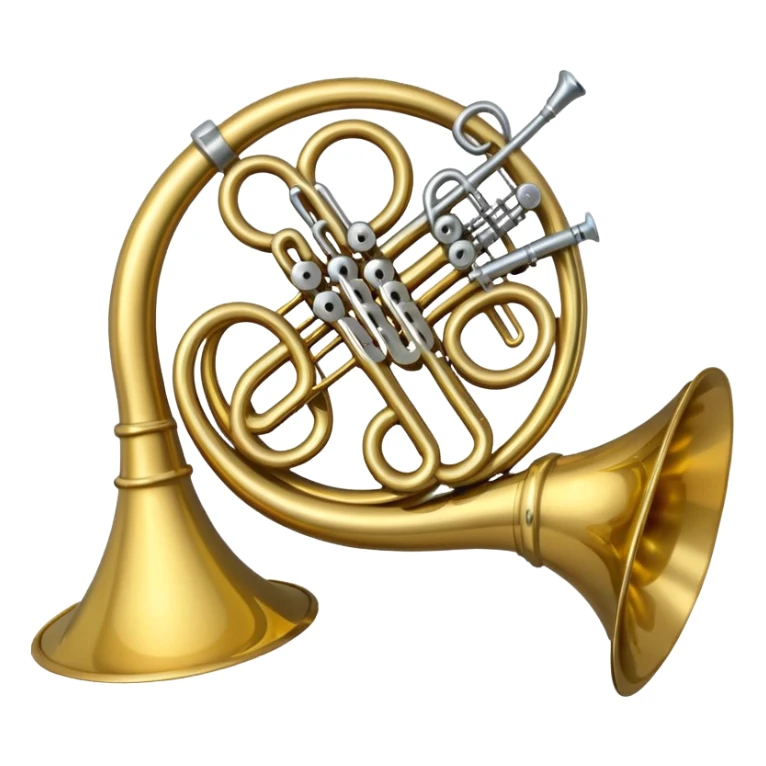 A cartoony French horn sticker