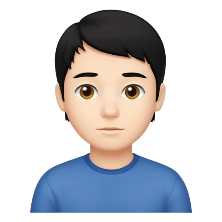 a boy who has black hair sticker