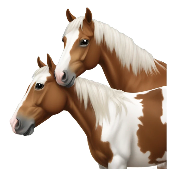 Happy paint horse with bay quarterhorse  sticker