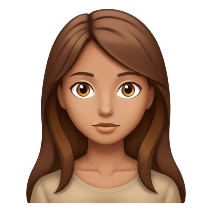 Girl with broun and long hair sticker