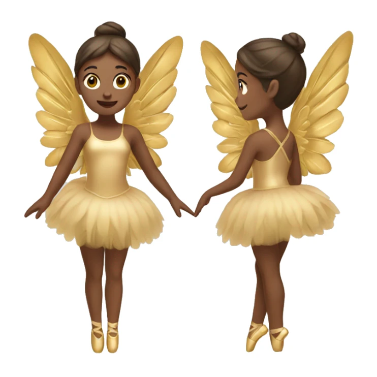  brown adult ballerina big gold wings sticker