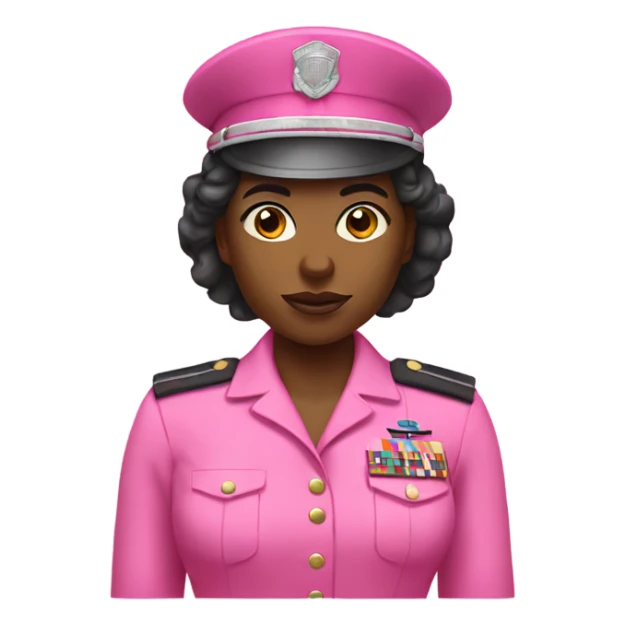 Black woman soldier wearing pink  sticker