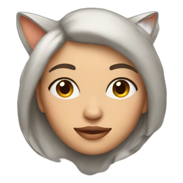 woman with cat on head sticker