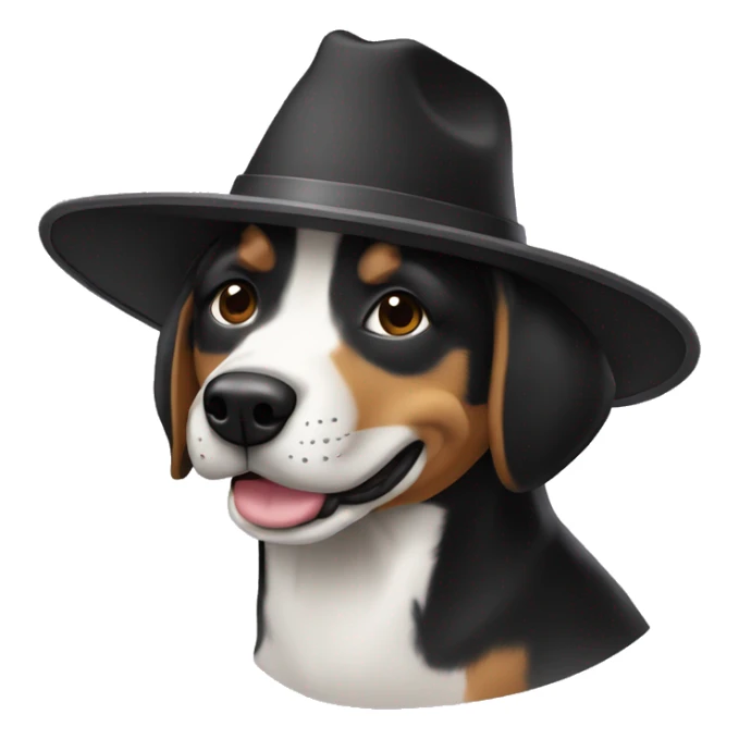 perro  raza pinsher negro pequeño con sombrero de cumpleaños sticker
