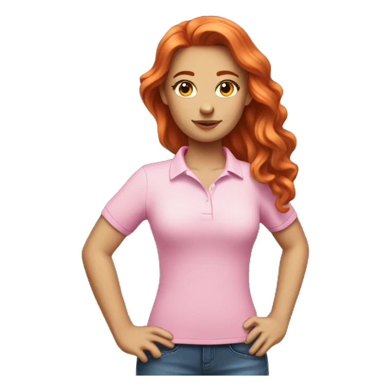 REDHAIR White girl with flashy pink polo sticker