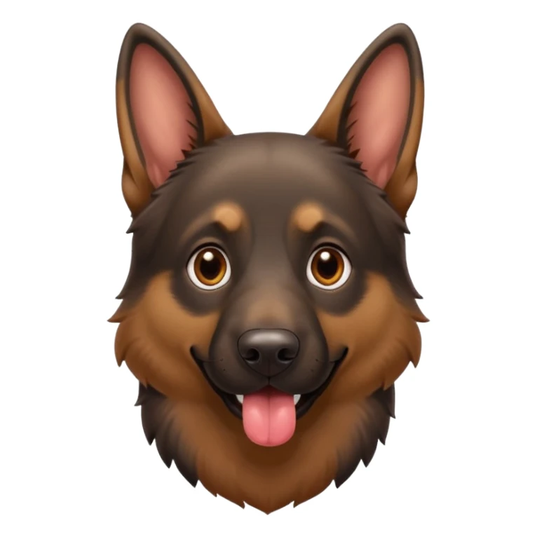 cartoon style dark German Shepherd dog with its tongue hanging out long sticker
