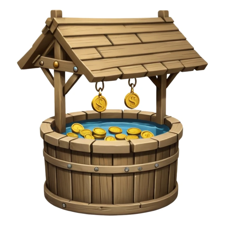 wooden wishing well sticker