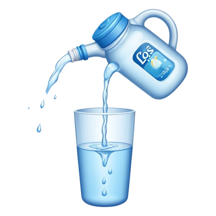 bottle of water pouring out NO GLAS! sticker