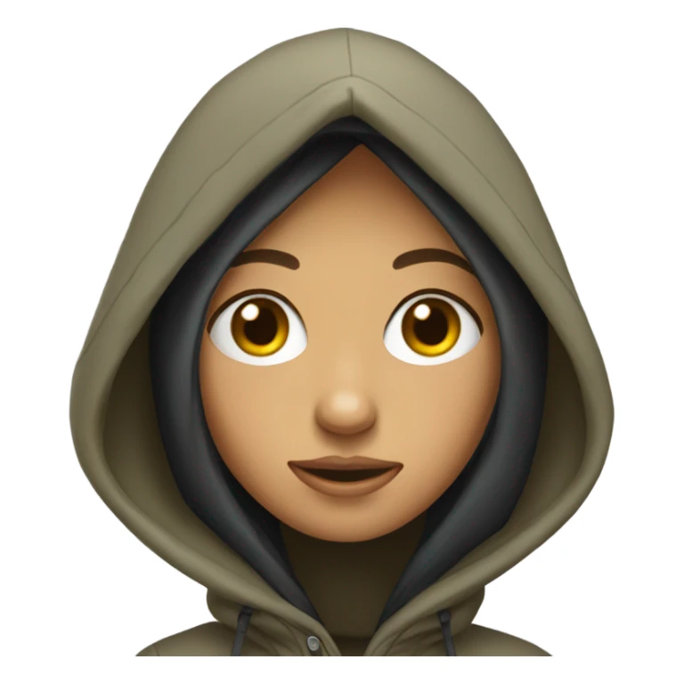 mysterious girl in hooded parka sticker
