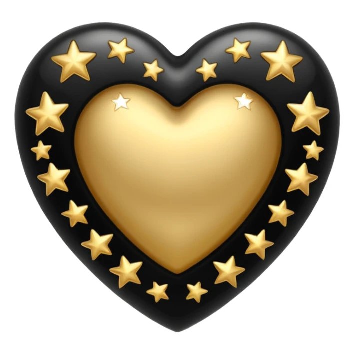 Black heart with stars around it  sticker