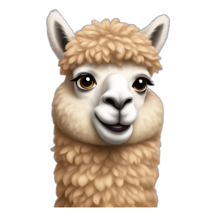 alpaca with hearts instead of eyes sticker